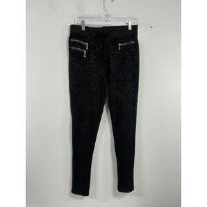 Womans Connection 18 Pullon Leggings Large Black Textured Front